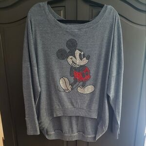Disney Parks Mickey Mouse Rhinestone Hi-Low Long Sleeve Shirt XXL